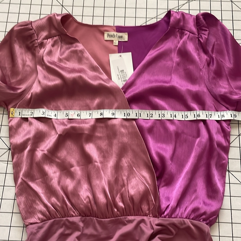 Peach love bodysuit, size large, nwt, pink and purple - Picture 7 of 10